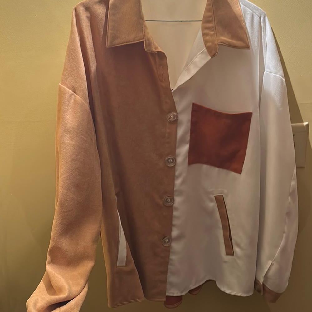 Color Block Button Up